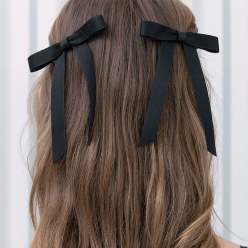 

FANTASTIC PLANET [2SET] twin ribbon hair clips BLACK