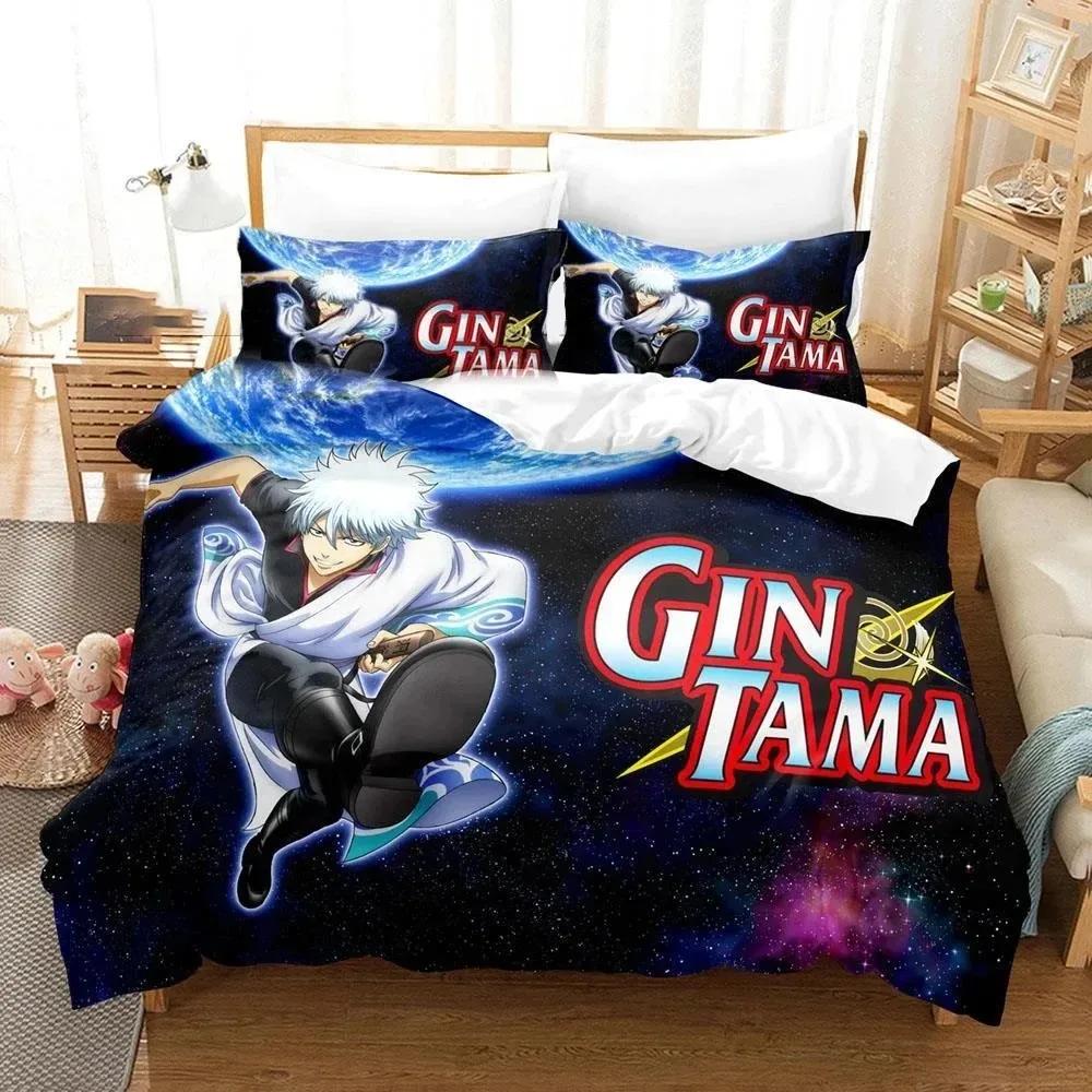 

3D Printed Gintama Beding Set Anime Gintoki Sakata Soft Duvet Cover Double Twin Ful Quen King Adult People Young Boys Bedclothes Comfortable Quilt 100*200cm Single