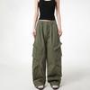 American retro washed deconstruction design sense multi-pocket overalls men's and women's loose straight casual wide-leg floor pants