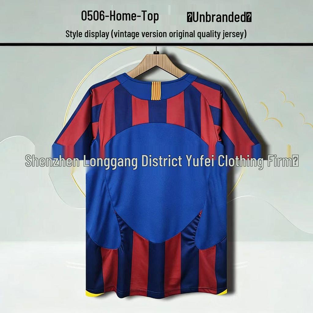 Barcelona Retro Trikot: Nein. 10 Messi, Nein. 9 Ronaldo, Nein. 10 Ronaldinho Gedenkausgabe