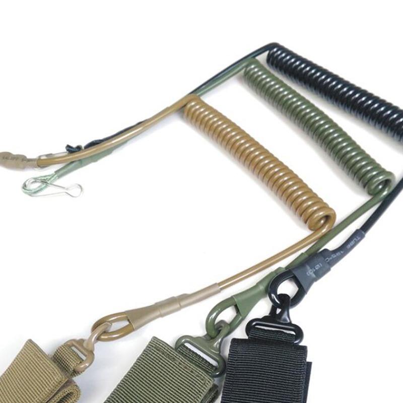 Elastisches Lanyard Seil Taktisch Anti-verloren Militärisch Feder Sicherheitsband Waffenseil Für Schlüsselanhänger Kette Taschenlampe Jagdzubehör