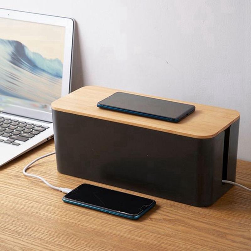 ABWR-Cable Storage Box Power Socket Organizer Cable Tidy Storage Box Network Line Storage Bin Wire Management