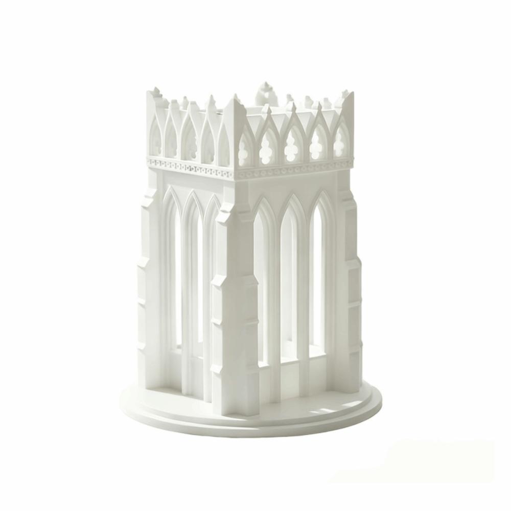 Vintage Gothic Church-Style Pen Holder Delicate Desktop Ornament Dressing Tables