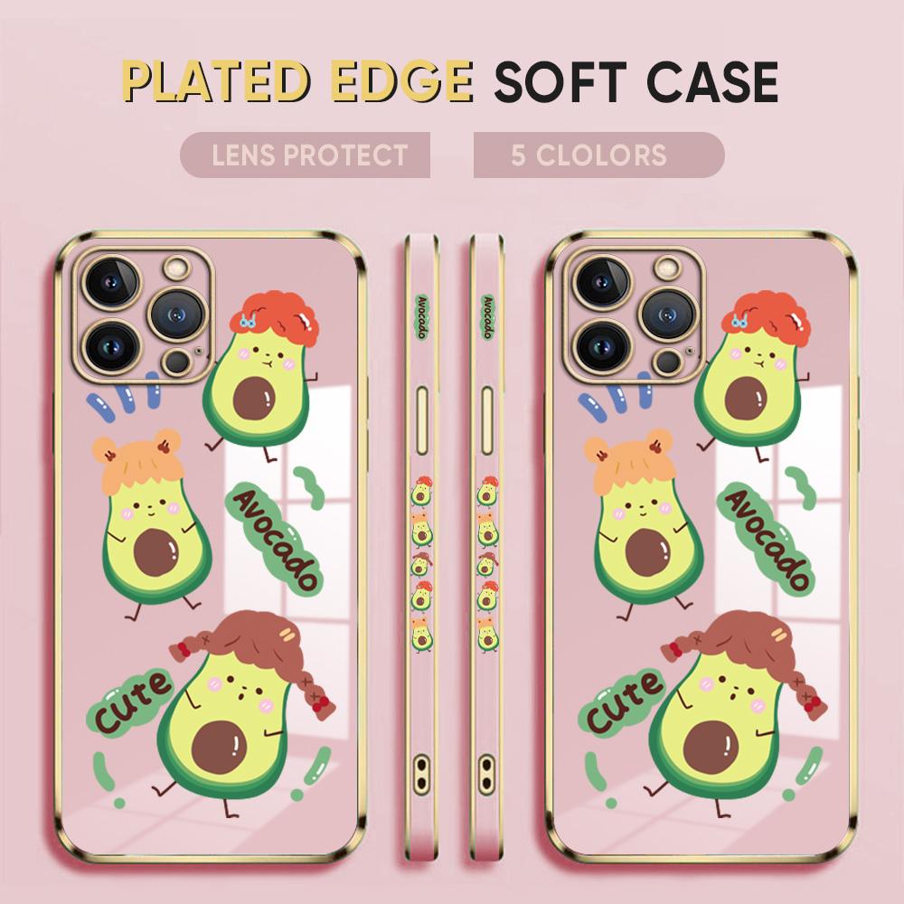 

Креативный чехол для телефона с покрытием из фруктов и авокадо для iPhone 11 13 15 Samsung Galaxy A52 Xiaomi Redmi 12C Note 10 Pro Oneplus Мягкие чехлы для смартфонов Samsung A23 розовый