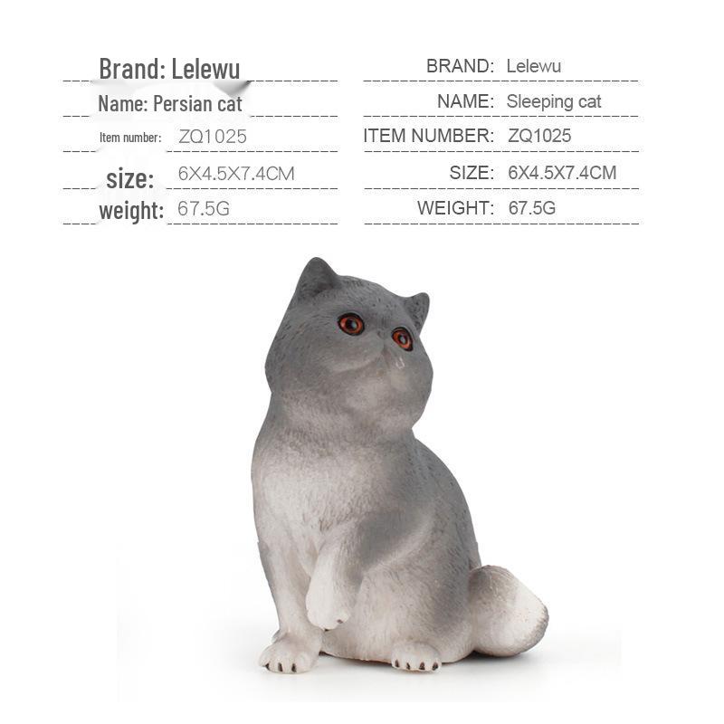 Children's Black and White Kitten Simulation Set - Toy Cat Figurine