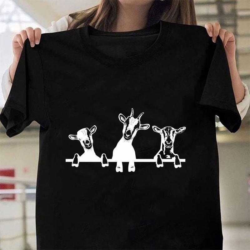 Funny Sheep Pattern Printed T-Shirt Fashion Funny Casual Loose Sheep Round Neck Short Sleeve Shirt Cute Sheep T-Shirt