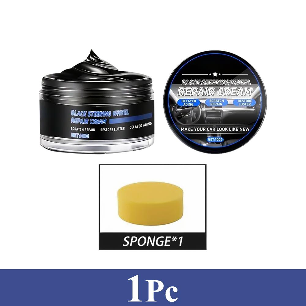 

Car Steering Wheel Restoration Paste 100g Black Plastic Parts Coating Enhanced Shine Restores Cracks Remove Scratches Oxidation