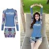 Women's Two-Piece Swimsuit: 2022 Trendy, Slimming, Conservative, Belly-Covering, Long-Sleeved Swimwear for Hot Springs and Pools