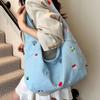 Korean Embroidered Denim Tote Bag Women'S  Sle Large Capaci Commuter Denim Oulder Crossbody Bag Tote Bag
