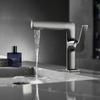 Gun Gray Bathroom Basin Faucet Brass Bathroom Cabinet Wash Basin Faucet Deck Mounted Cold And Hot Mixer Water Tap Crane NEW
