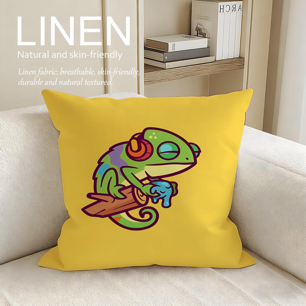 Animal Tree Lizard Cushion Cover Pillowcase Set Pcs X X Breathable Washable Sofa Cushion Cover