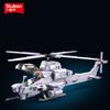 Non-Toxic 482Pcs Air Force Ah1Z Aircraft Plane Helicopter Building Blocks Military War Series Model Bricks With Figures Diy Toys For Kids