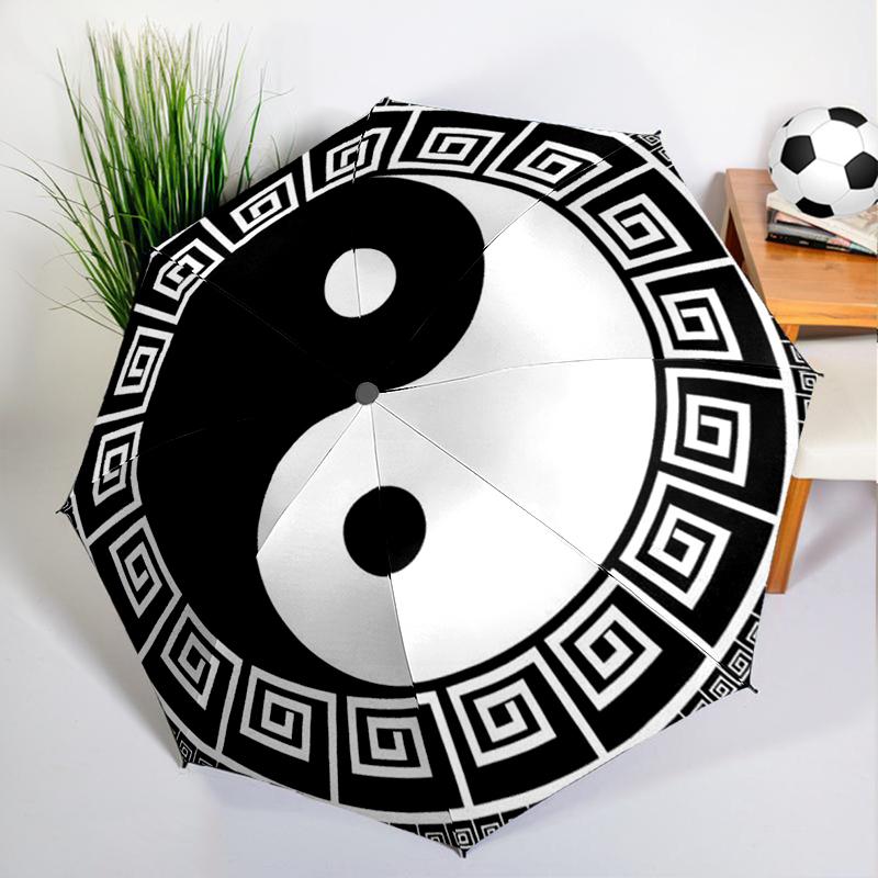 1PC Yinyang Mandala Umbrella Automatic Open/close, Sturdy Iron Frame & 8-Rib Struct, Umbrella for Women & Men, Christmas Gift