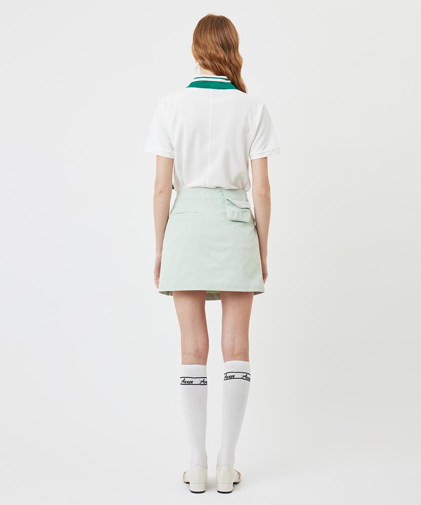 AVEN Zip-Up Polo Shirt White