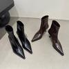 Fashion New Style Women Slim Ankle Boots Fashionable Elegant Pointed Toe Shoes Thin High Heel Women's Morder Short Boots Zapatos Mujer