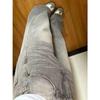 Women's Trendy Vintage Washed Grey Tie-Dye Micro-Flare Jeans with Loose Casual Straight Leg Drape