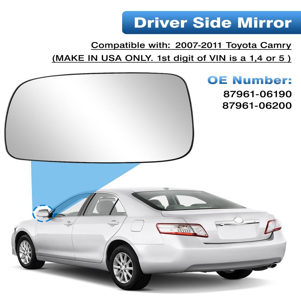 Replacement Left Right Side Door Heated Wing Mirror Glass Rearview Mirror for Toyota Camry 2007 2008 2009 2010 2011 LHD