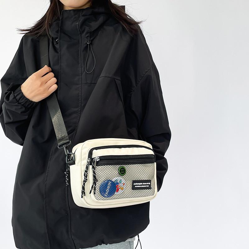 Stylish Japanese Streetwear Retro Small Crossbody Bag For Trendy Students