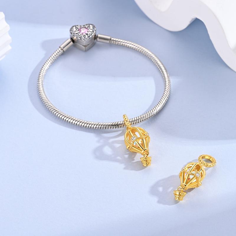 Luxury Copper Gold Chameleon Dangle Charm Fit Original Bracelet Peach Heart Pink Beads Women Jewelry Accessories