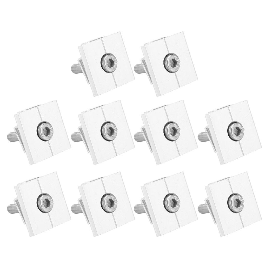 10Pcs Solar Panel Mid Clamps Waterproof Mount Aluminum Bracket Mounting Accessories