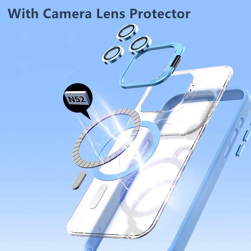 Moderne magnetische Standhülle für iPhone 16 15 14 Plus 13 12 11 Pro Max Hülle für Magsafe Kabelloses Laden Mit Objektivschutz Abdeckung