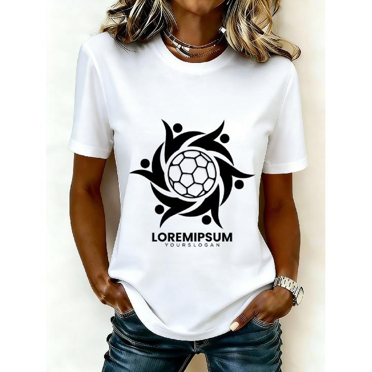 2026 Casual Women's Short-Sleeve T-Shirt with USA-Canada-Mexico World Cup Football Match Print