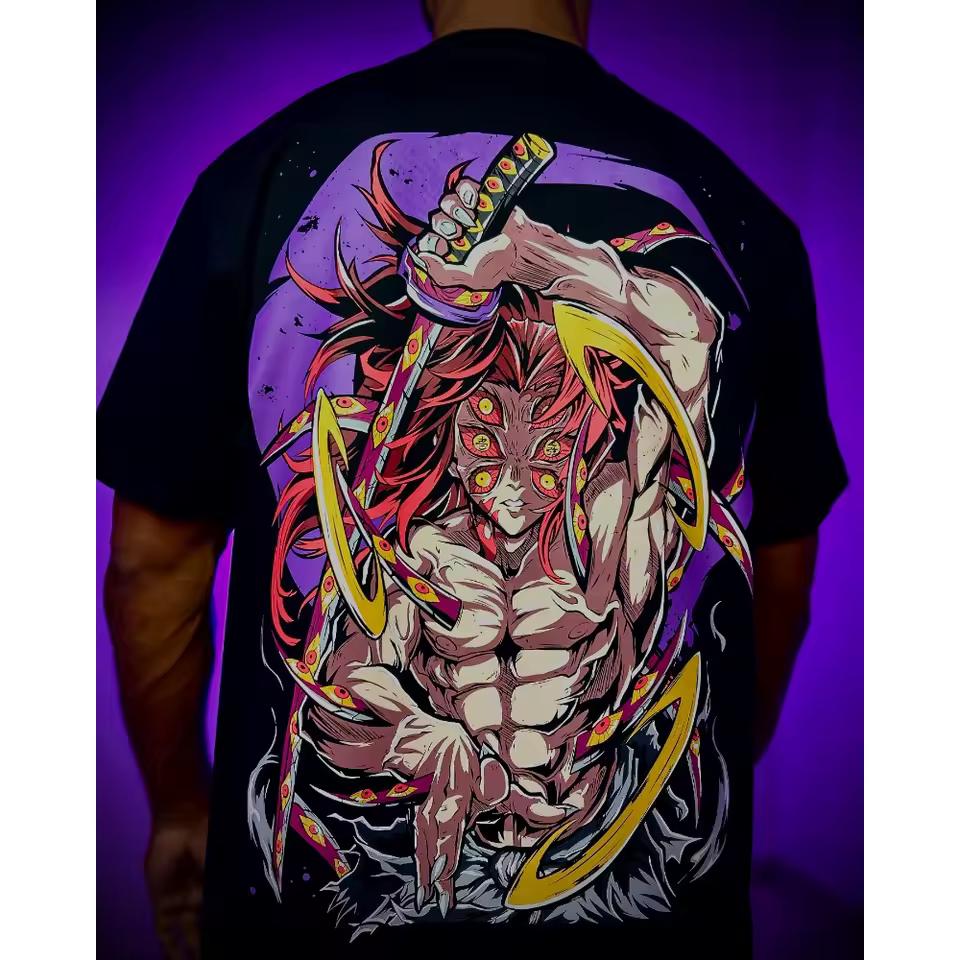 Demon Slayer Anime Kokushibo Printed T shirt Men's and Women's T shirt Men's Top Sports T shirt Men's T shirt Summer Tee 2026