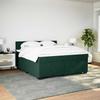 Box Spring Bed with Mattress Dark Green 200x200 Cm Velvet