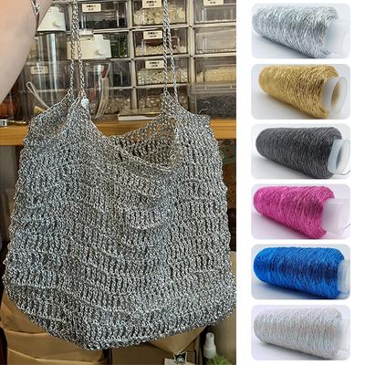 1PC Crushed Silver Color Handmade Diy Homemade Super Shiny Wire Ball Yarn Length 5 Meters Silver Plated Small Silver Bag