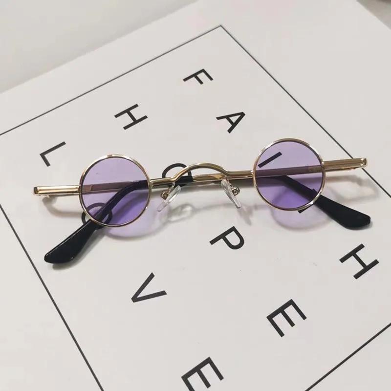 Latest Party Colorful Super Small Spectacle Frame Frame Circular Vintage Sun Glasses Glasses for Men and Ladies Mini Round Frame Eyeglasses Hip Hop