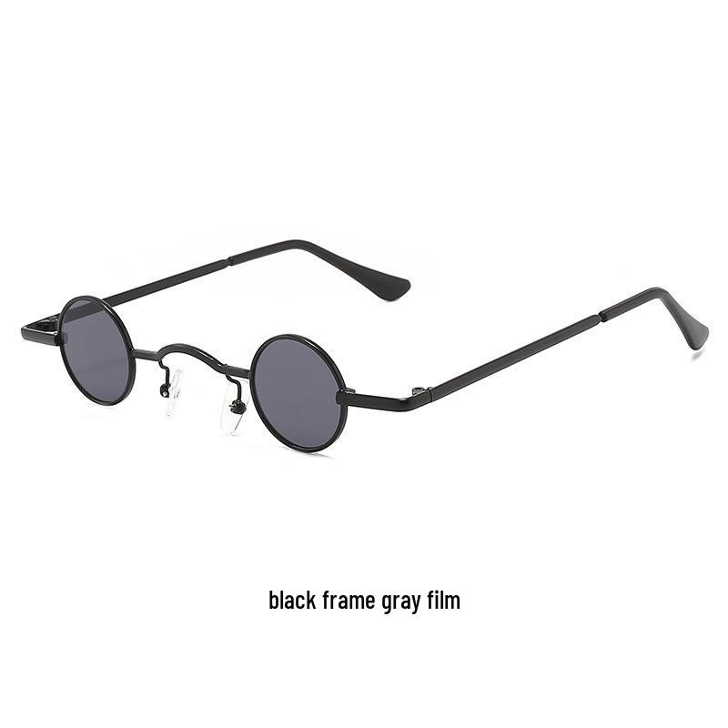 Retro Round Small Frame Mirror Glasses: Hip Hop Street Style Mini Sunglasses