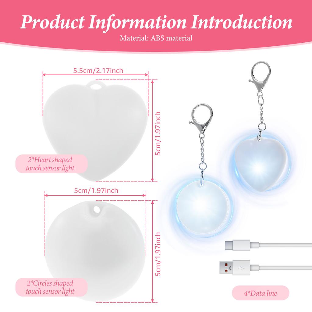 2/3/4Pcs Purse Heart LED Light Handbag Lamp Sensor Activated Portable Automatic Illumination Bag Light for Women Mother Friends