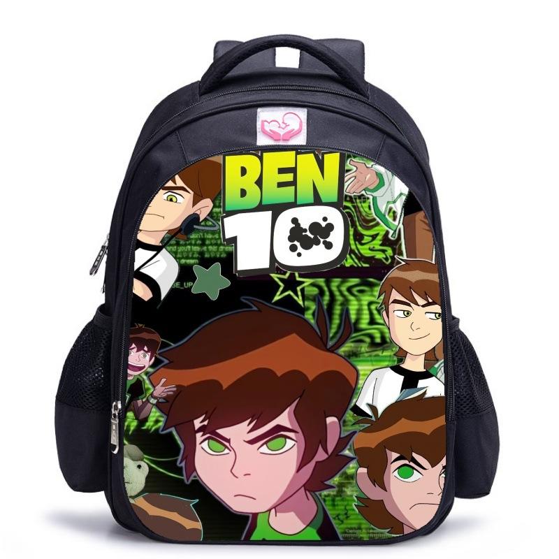 Ben10 Teenager Hacker Klassische Schwarze Schultasche Jungen Entlastende Rückenstütze Schultasche Grundschüler Tägliche Schulrucksack