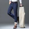 Jeans di velluto d'agnello autunnali e invernali da uomo, spessi con velluto, dritti, larghi, a vita alta, taglie forti, extra spessi, caldi, pantaloni lunghi da uomo