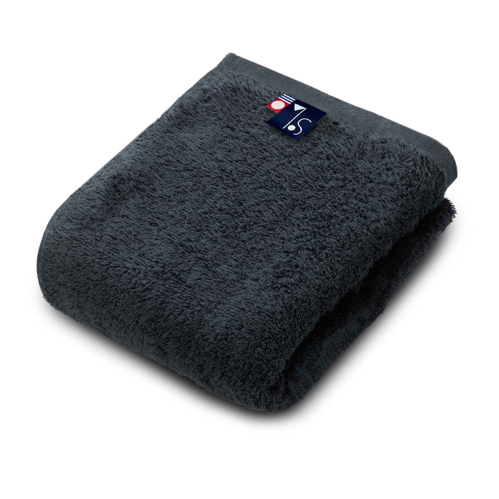 Top Factory Bath Air Towel Gentle on Made in Vintage Ash Black Towel, SOLA, Imabari, Skin, 100% Cotton, Japan, Quick-Drying, Absorbent, Thick, Fluffy,