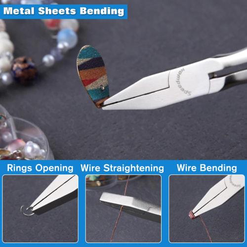 SPEEDWOX Long Reach Flat Pliers, Flat Nose Pliers, Mini, Perfect for Precision Work In Hard-to-Reach Spaces, Long, Slotless, Long Tip, Compact, Lightw