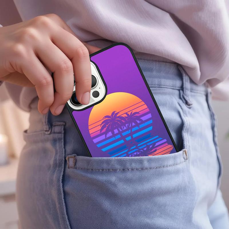 Synthwave 80's Retro Neon vaporwave Phone Case For iPhone 17 Air 15 16e 14 13 Pro Max Coque 12 11 Pro Max PLUS cover