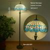 Retro Nordic Style Tiffany Floor Lamp - Colored Glass Light for Living Room, Bedroom, or Study.