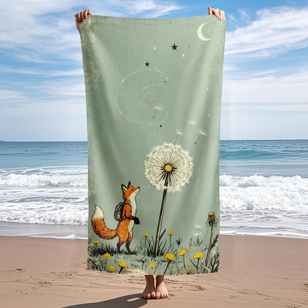 Magical Forest Towel Night Sky Moon Star Design Sand Free Large for Camping Hiking & Dreamy Photoshoot