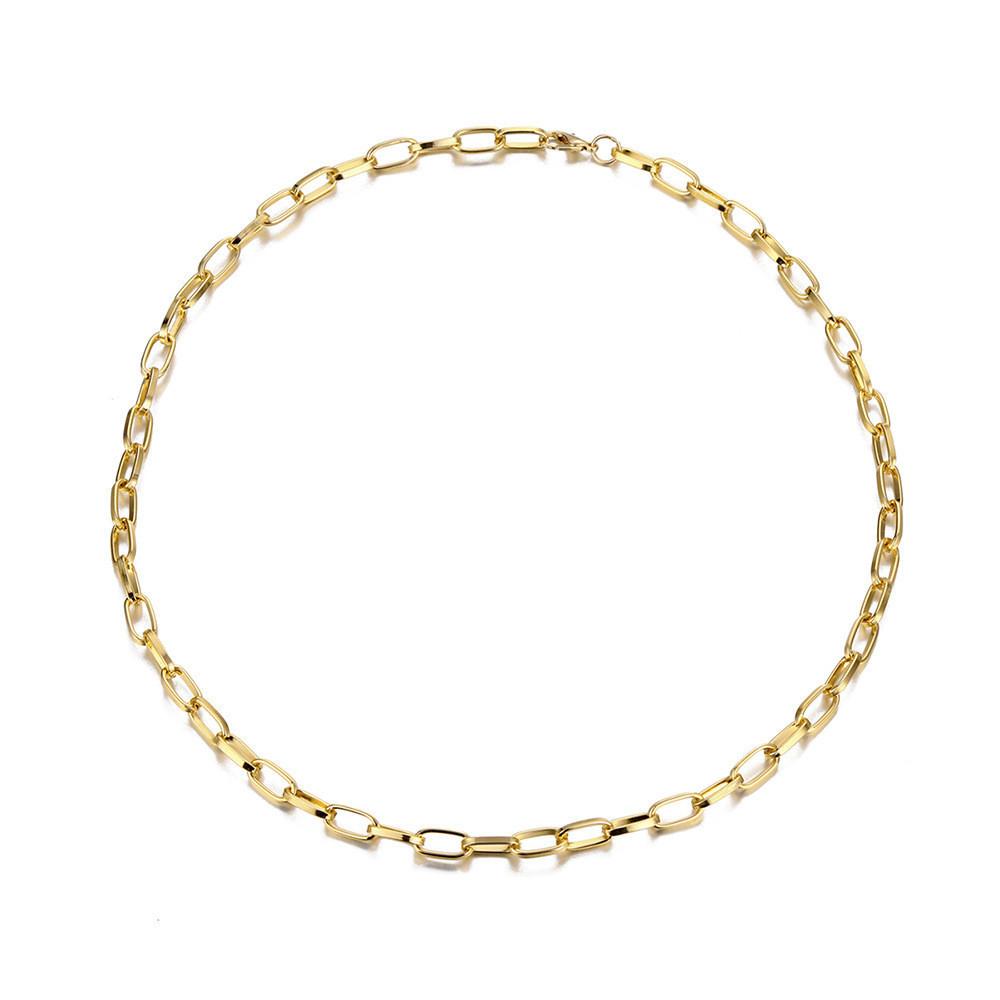 

Круглое Золотое Модное Ожерелье с Подвеской Простая Сплавная Цепочка Для Стильных Женщин