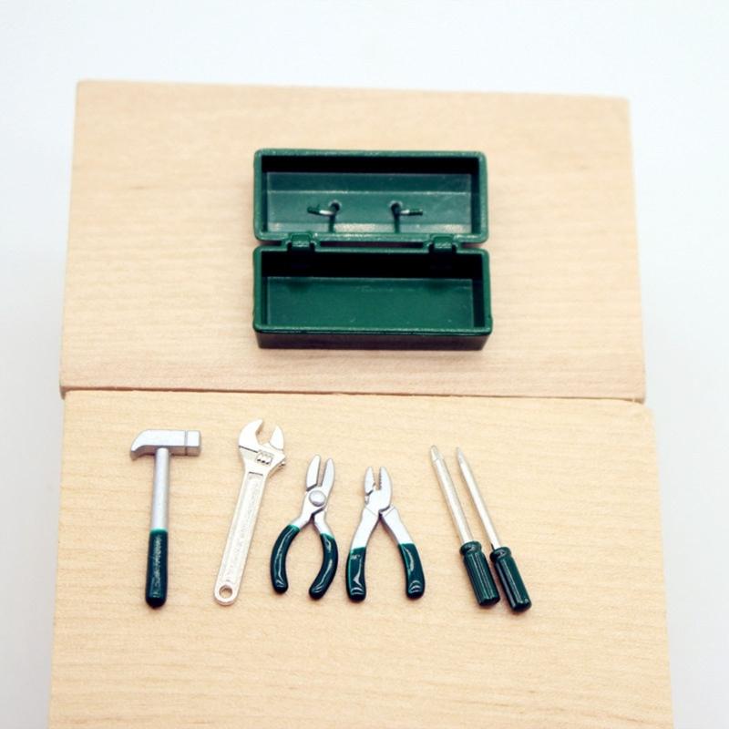 Miniature Gardening Tool Set Garden Toolbox for 1/12 Doll House Scene Decoration Craft Model Project Display Accessory