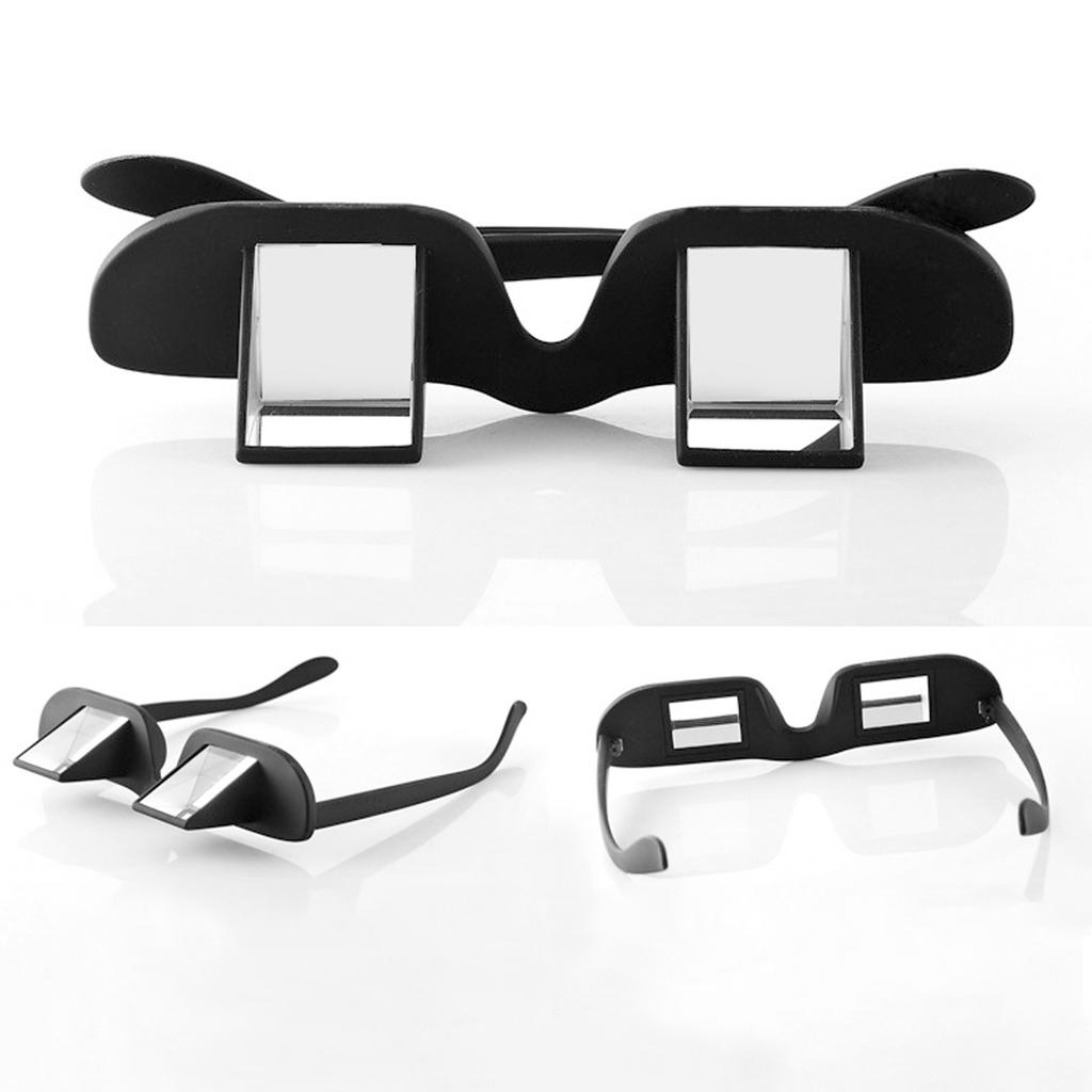 KAMMPT Mens Novelty Glasses Lay Down Watching TV Black Eyewear Women High Quality Lazy Horizontal Glasses