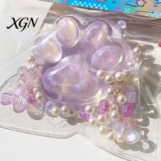 TPR Stress Ball Colorful Transparent Cat Paw Squeeze Toy Soft Fidget for Hand Relief Fun Birthday Christmas Gift Kids Adults