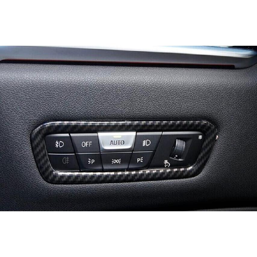 Carbon Fiber Cover Trim Car Headlight Switch Control Fit For BMW X6 G06