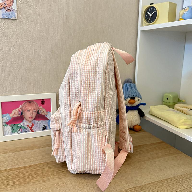 Plaid Schoolbag Women's Backpack Junior High School Students Campus Backpack