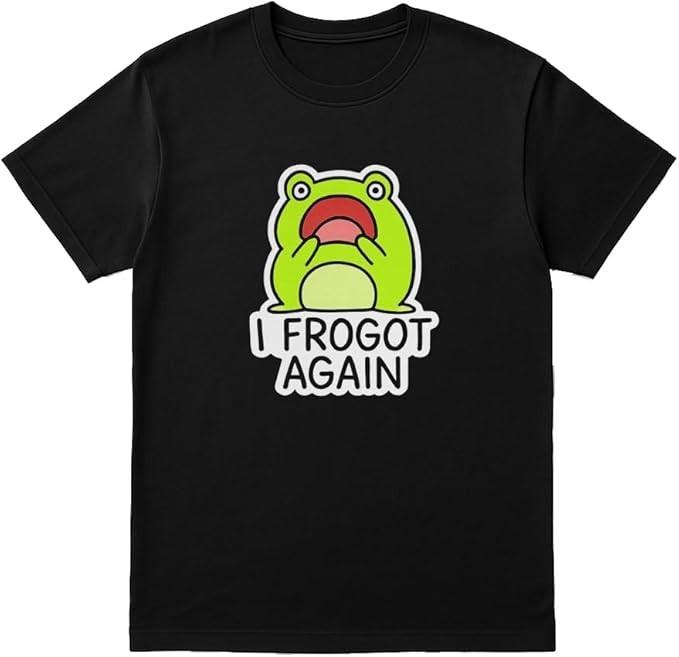 I FROGOT Again Funny Frog Meme T-Shirt – Cute Green Frog Graphic Tee