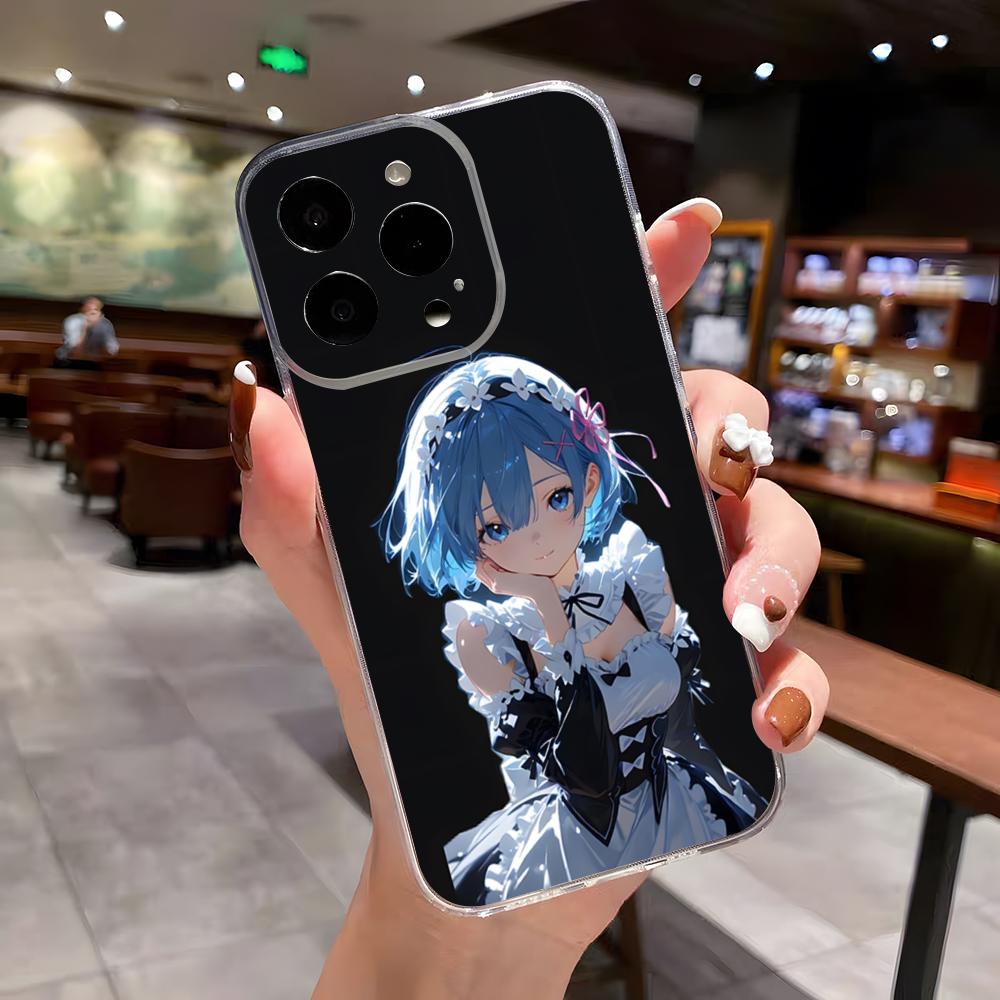 Re Zero Rem Emilia Phone Case For IPhone 17 Air 16 E 15 14 13 12 Mini 11 Pro Max Anti Transparent Drop Cover