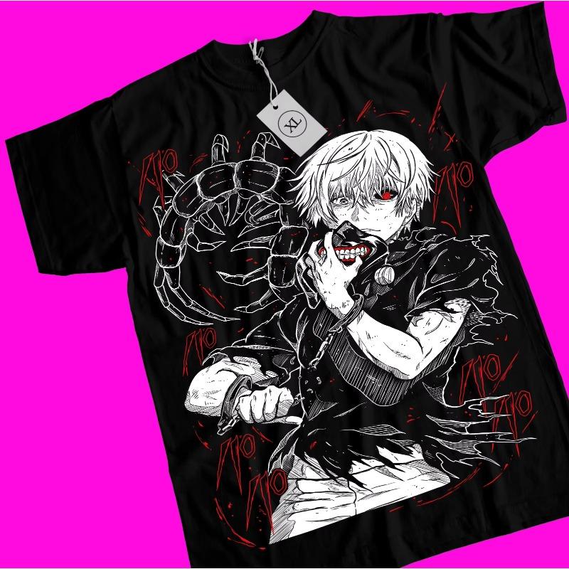 Trend Summer  Cosplay Neutral Black and White Tokyo Ghoul T-Shirt Ken Kaneki T-Shirt Japanaise Manga Anime Tshirt Tee All Sizes