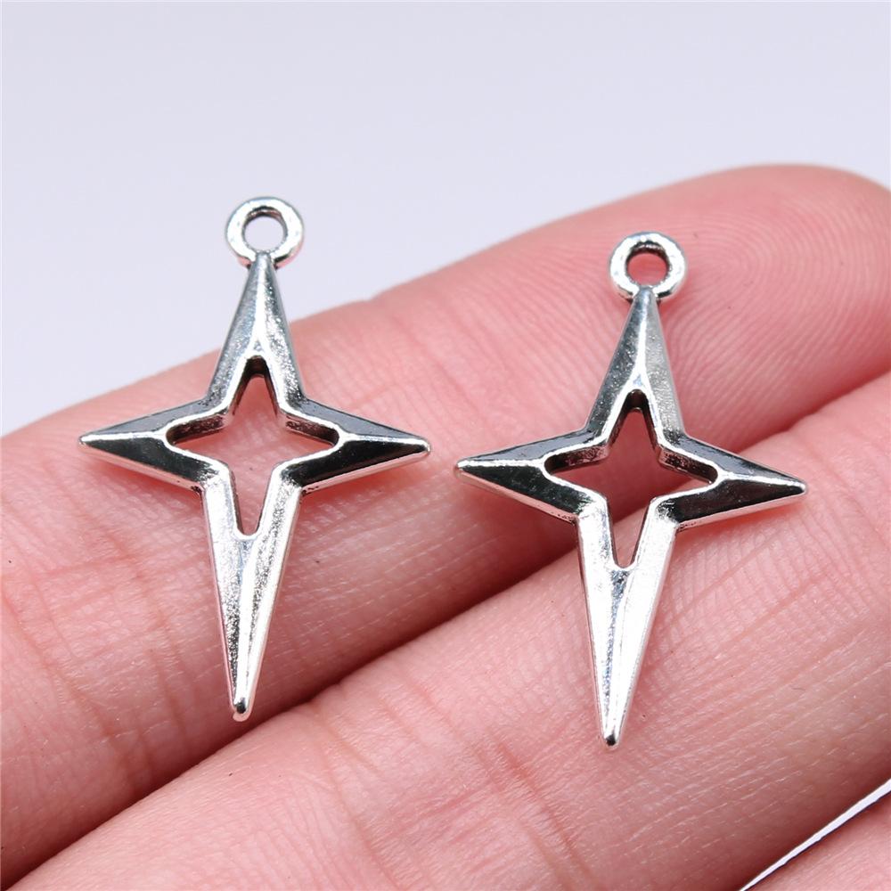 40pcs Star Charms Pendant Antique Silver Color Star Charm Pendants Jewelry Accessories DIY Tiny Tar Charms