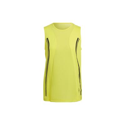 Striped Print Small Logo Loose Fit Round Neck Sports Tank Top Women Tops Yellow HG6863
